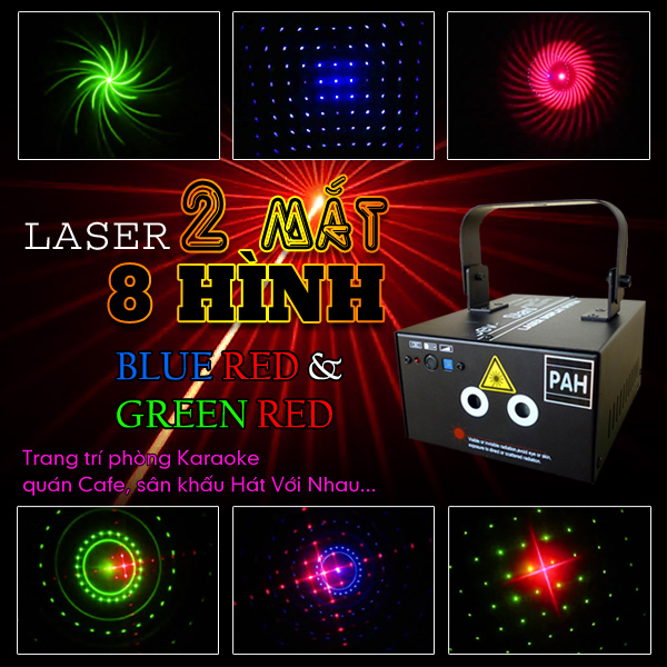 Máy chiếu Laze 2 mắt 8 hình trang trí phòng karaoke